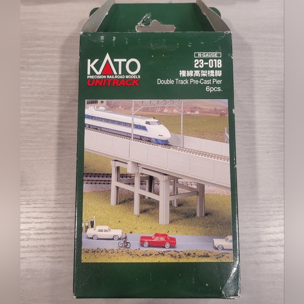 Kato N Scale Doubke Track Pre Cast Pier Set